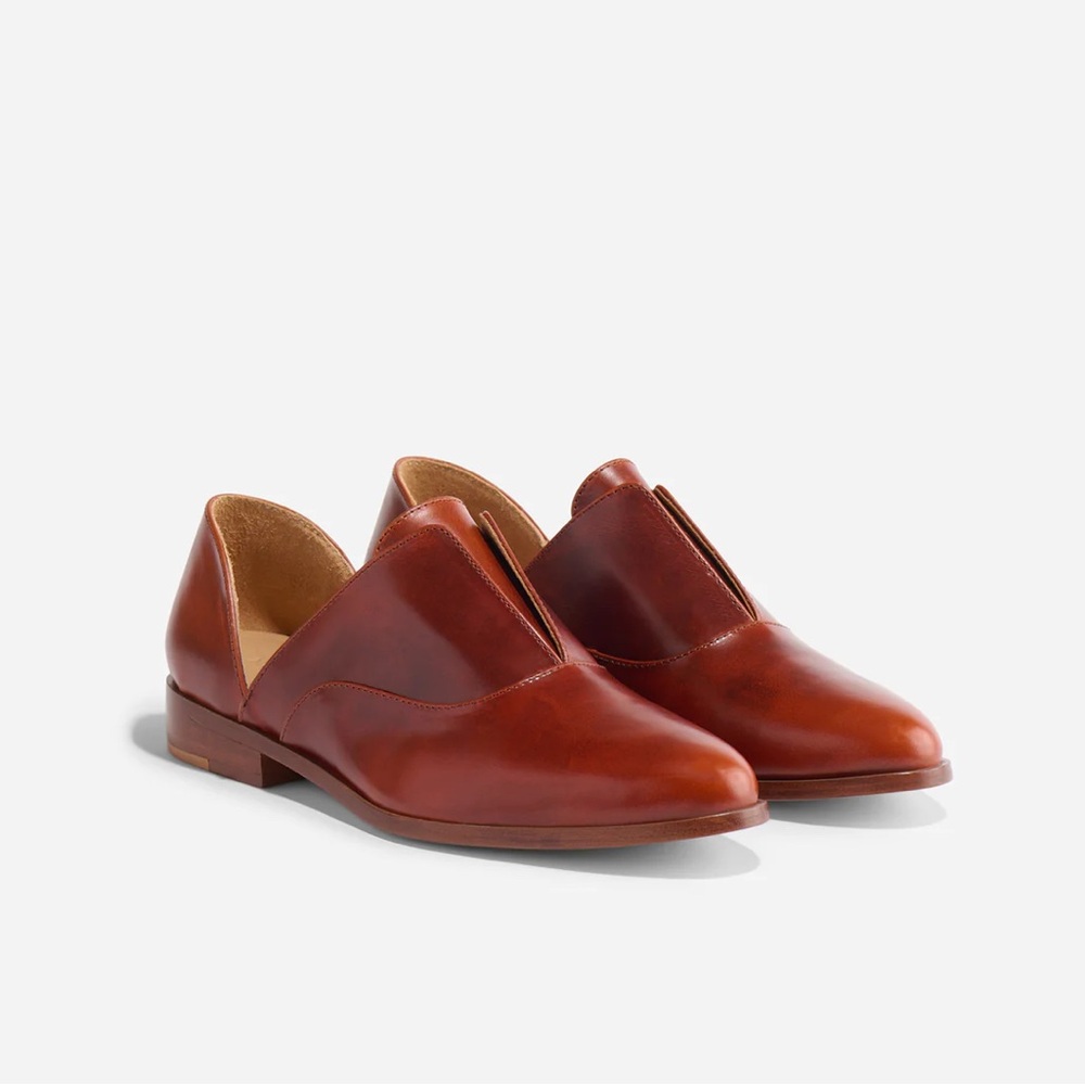 NIB Nisolo Emma d’Orsay Oxfords in Brandy Women’s size 7.5 with dust bag